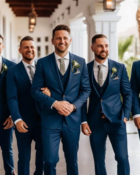 navy groomsmen suits